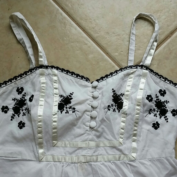 Forever 21 Black Spaghetti Strap Tassel Crochet Det - S main image 0